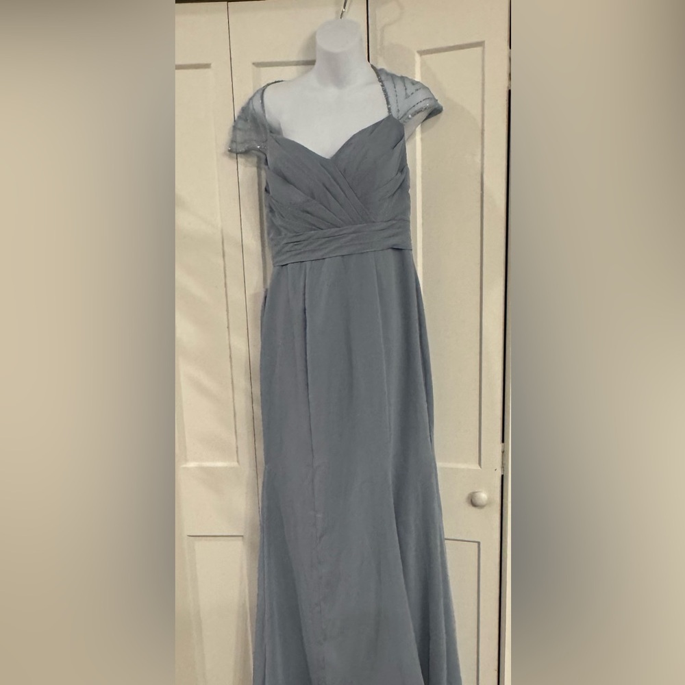 AZAZIE Dusty Blue Mermaid Sequins Chiffon Dress